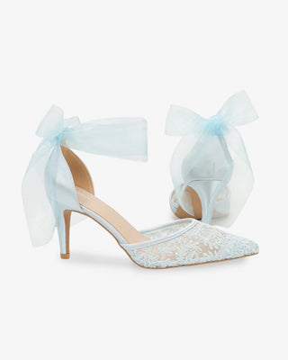 Lace Heels with Ankle Tie For Brides