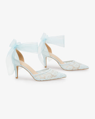 Lace Heels with Ankle Tie For Brides