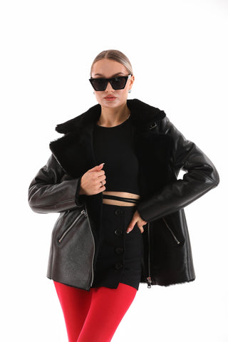The Prague Black Leather Women Jacket