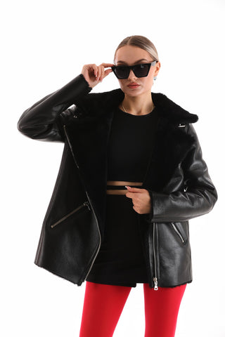 The Prague Black Leather Women Jacket