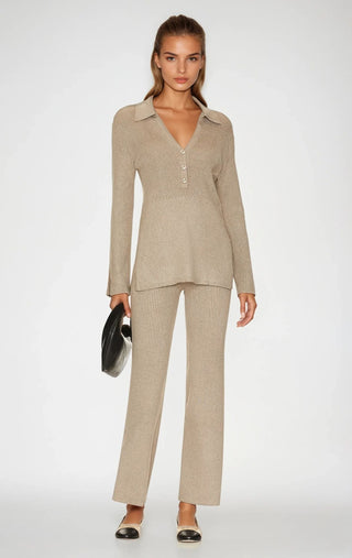 Gemma Ribbed Polo Top - Glamourous Grace
