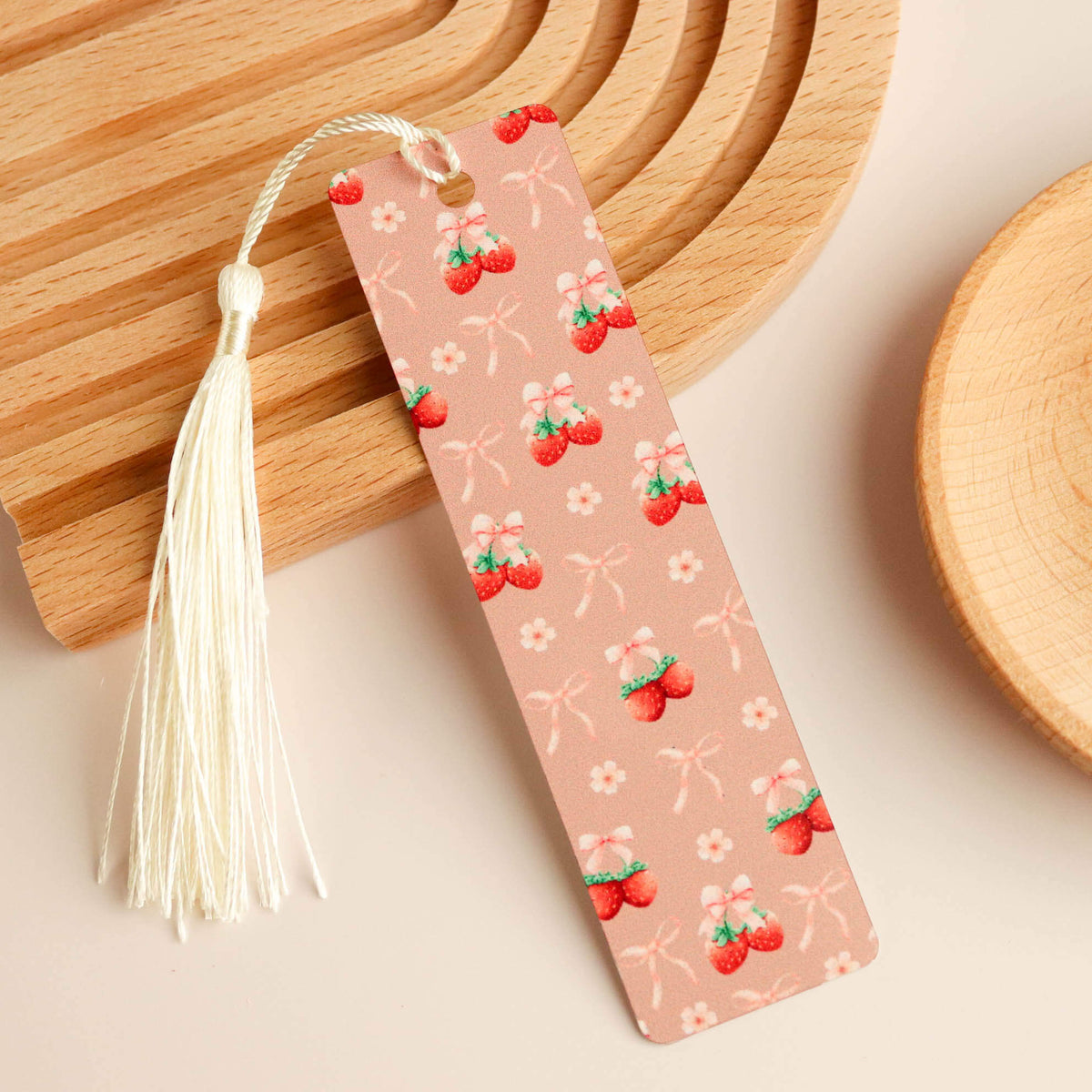Strawberries and Bows Aluminum Bookmark - Glamourous Grace