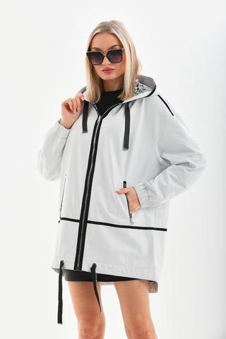 The Vega White Reversible Leather Women Jacket
