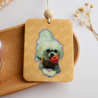Pet Photo Custom Unscented Reusable Felt Car Freshie
