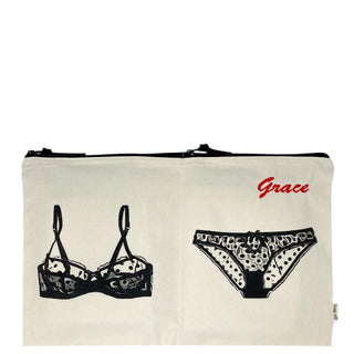 Double Lingerie Packing Pouch – Cream - Glamourous Grace