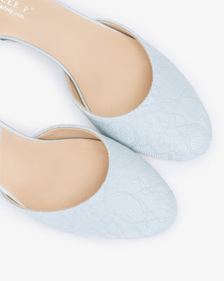 Lace Block Heel with Amaryllis Crystal Strap
