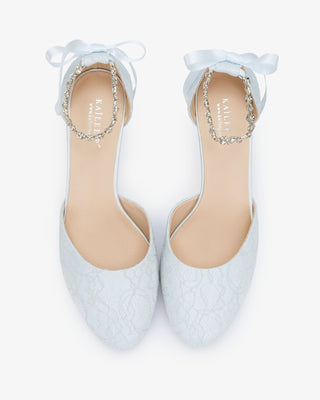 Lace Block Heel with Amaryllis Crystal Strap