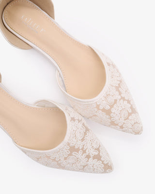 Crochet Lace Pointy Toe with Ankle Tie or Ballerina Lace Up