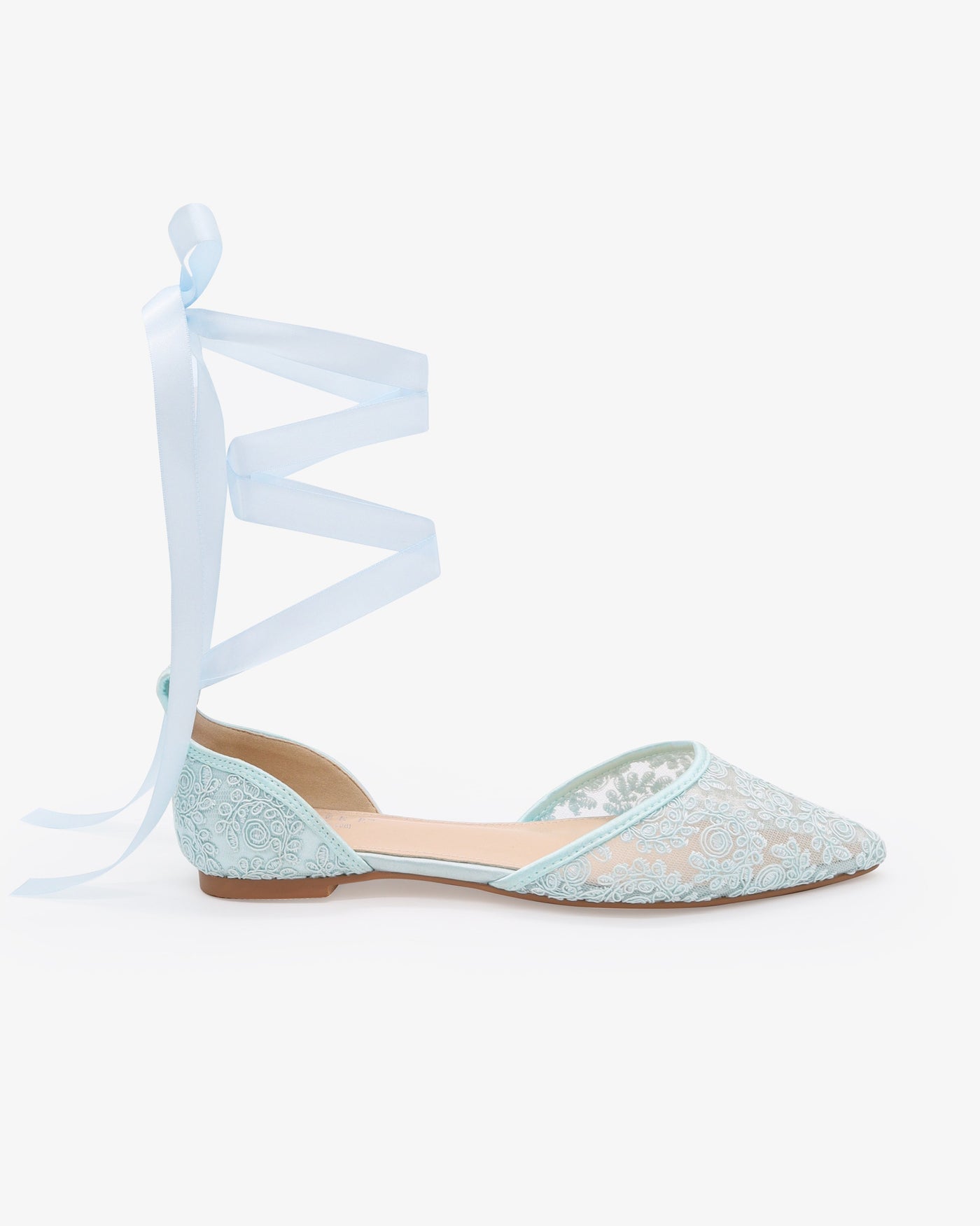 Crochet Lace Pointy Toe with Ankle Tie or Ballerina Lace Up - Glamourous Grace