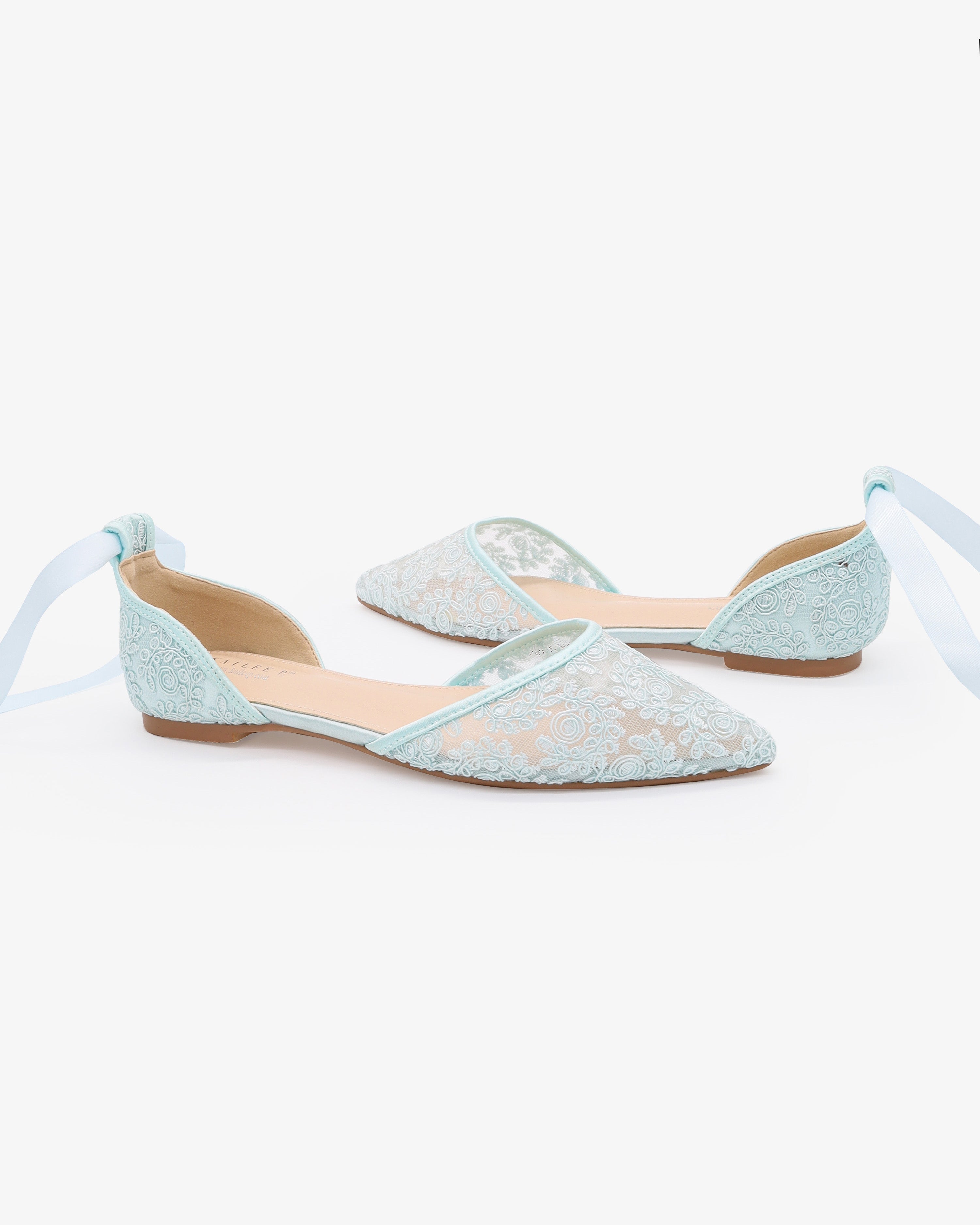 Crochet Lace Pointy Toe with Ankle Tie or Ballerina Lace Up