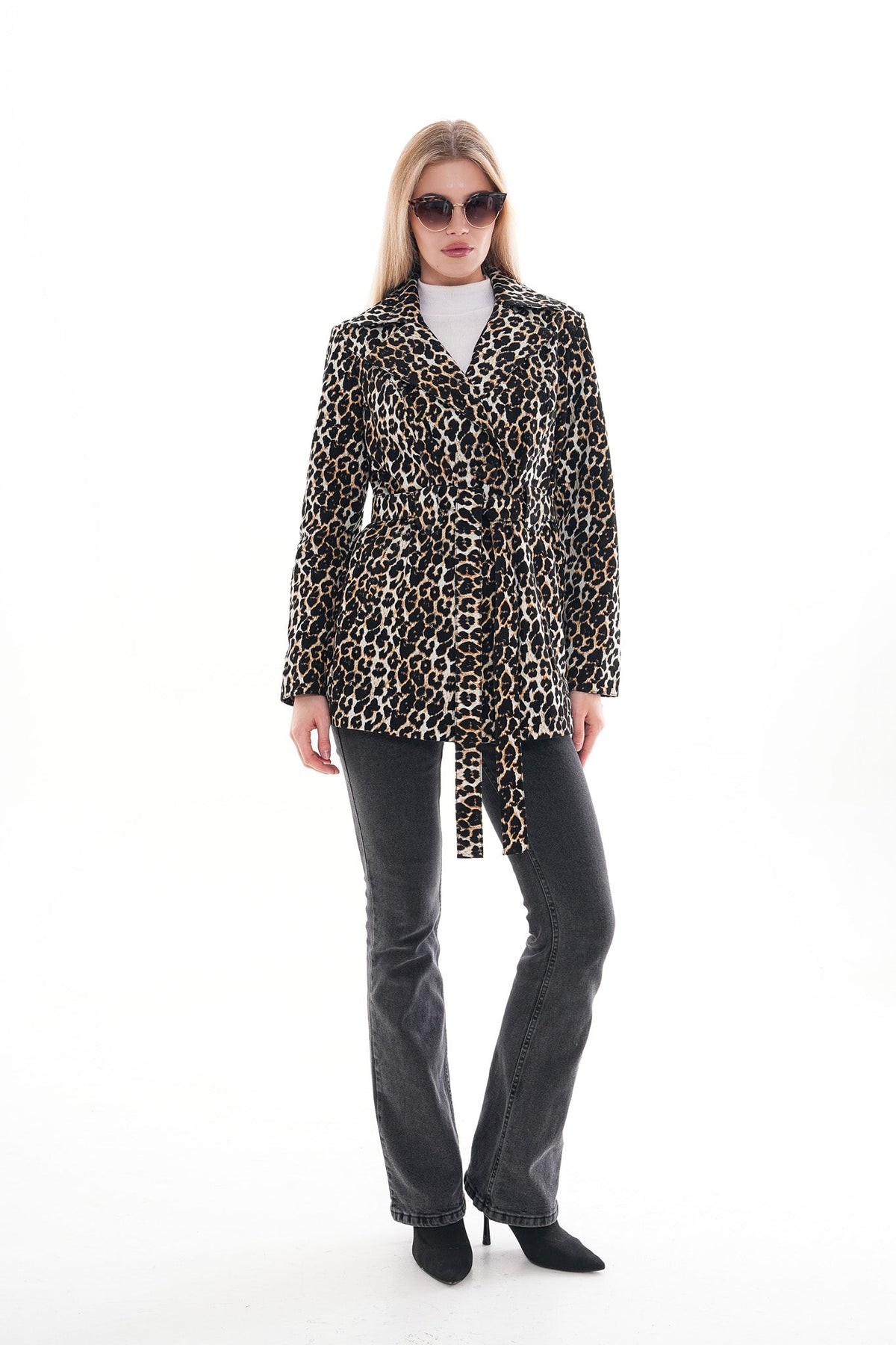 Sienna Abstract Art Leather Women Jacket – Leopard Edition