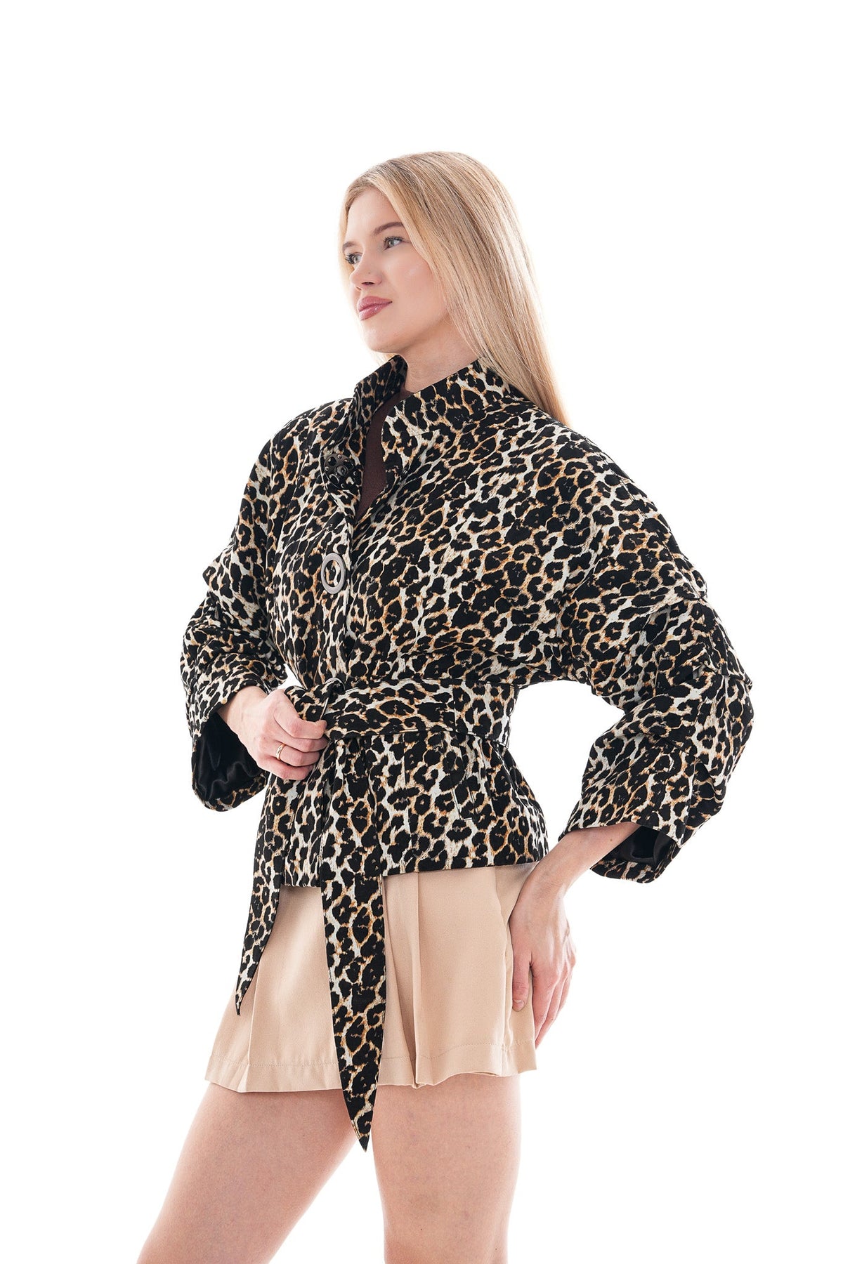 The Odessa Leopard Leather Women Jacket