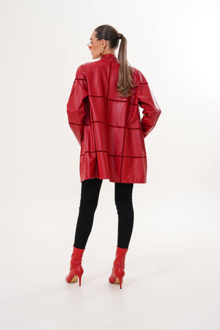 The Prado Reversible Red Leather Women Jacket