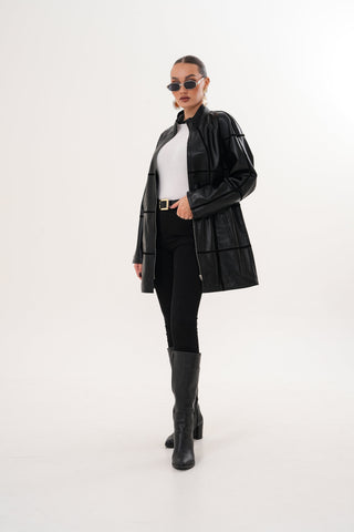 The Prado Reversible Black Leather Women Leather Jacket