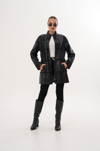 The Prado Reversible Black Leather Women Leather Jacket