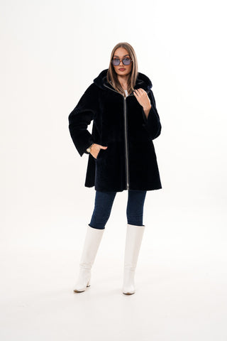 The Portofino Black Reversible Shearling Women Jacket