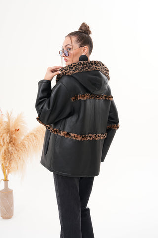 The Panthera Reversible Leopard Shearling Leather Women Jacket