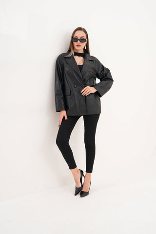 The Viva Black Leather Women Jacket
