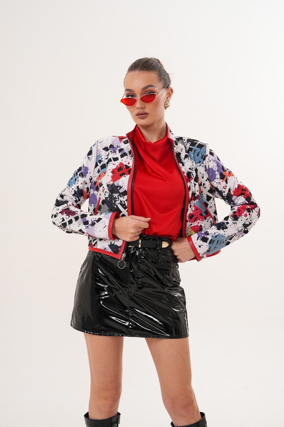 The Elvaris Reversible Red Leather Women Jacket