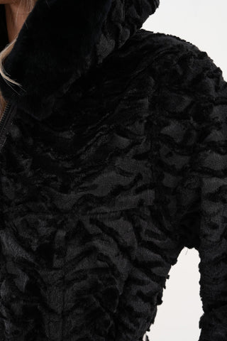 The Prisma Black & White Leather Women Jacket