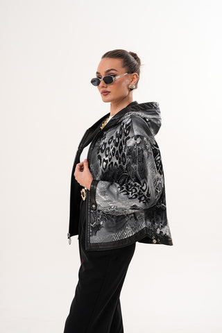 The Calyra Reversible Leather Women Jacket – Black