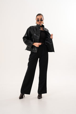 The Vesper Black Leather Women Jacket