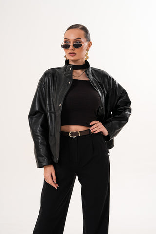 The Vesper Black Leather Women Jacket