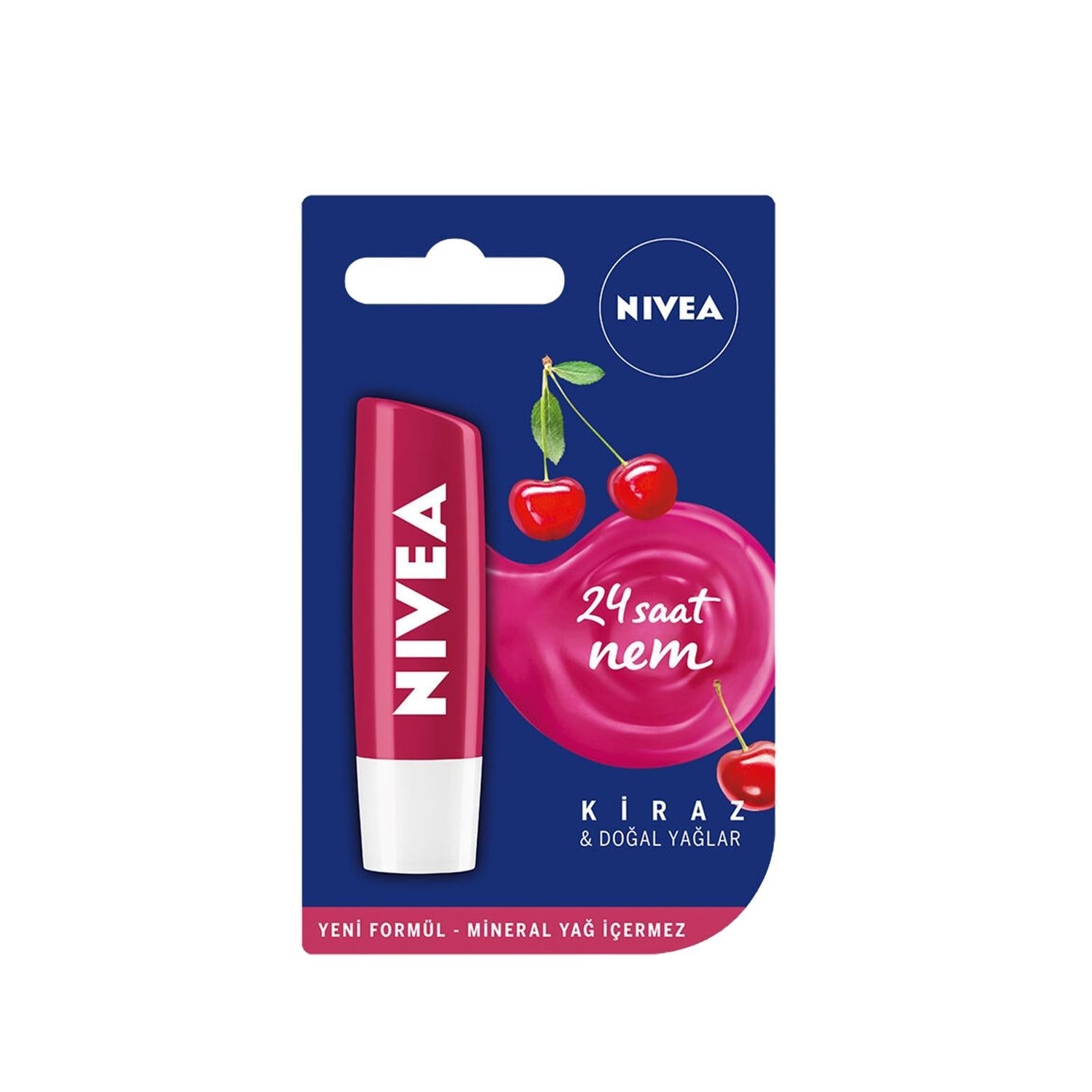 Nivea Cherry Lip Care Cream 4.8g - Moisturizing & Nourishing Lip Balm - Glamourous Grace