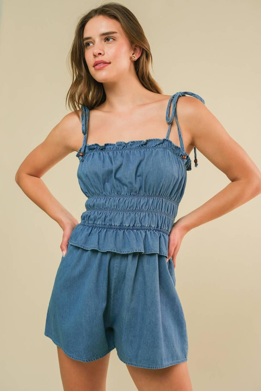 THRIVING ALL NIGHT DENIM ROMPER - Glamourous Grace