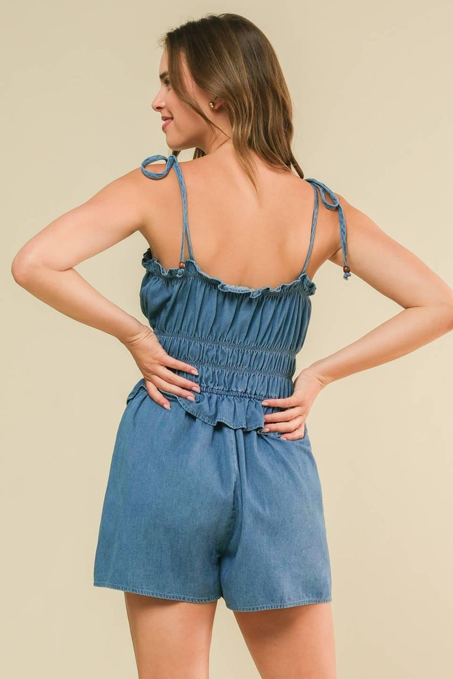 THRIVING ALL NIGHT DENIM ROMPER - Glamourous Grace