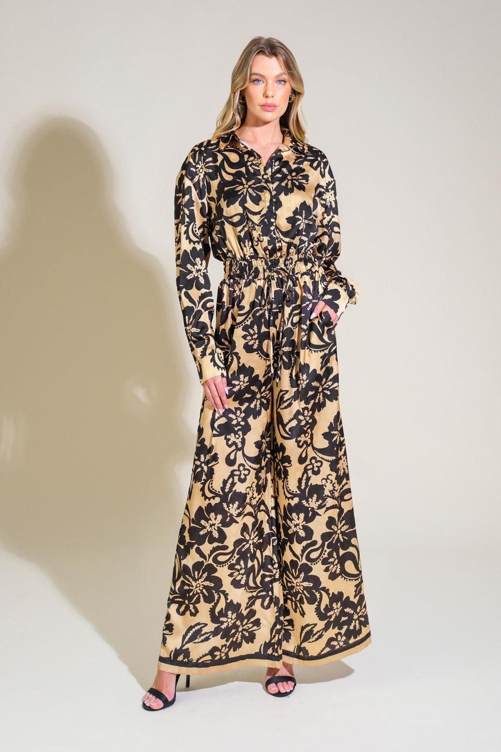 MIDNIGHT OASIS WOVEN JUMPSUIT - Glamourous Grace