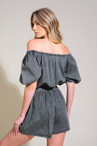 TINY TEMPTATIONS DENIM ROMPER - Glamourous Grace