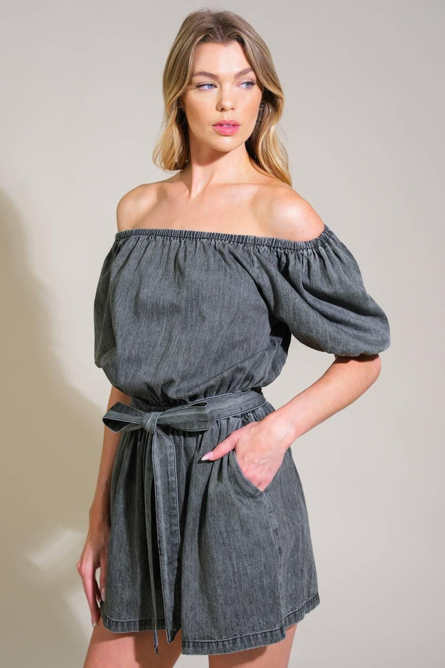 TINY TEMPTATIONS DENIM ROMPER - Glamourous Grace