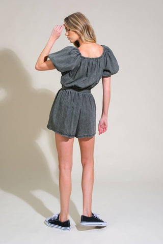 TINY TEMPTATIONS DENIM ROMPER - Glamourous Grace