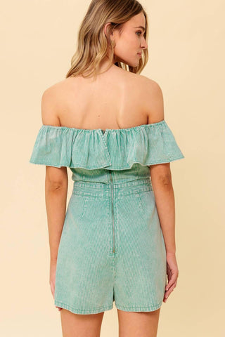 YOURS TO KEEP NAVY WOVEN ROMPER