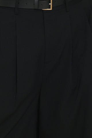 CITY CINCH BLACK/BROWN BELTED WIDE-LEG PANTS