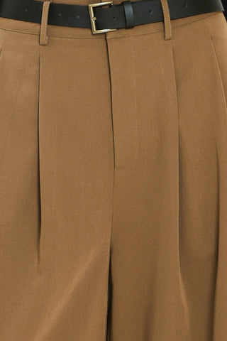 CITY CINCH BLACK/BROWN BELTED WIDE-LEG PANTS
