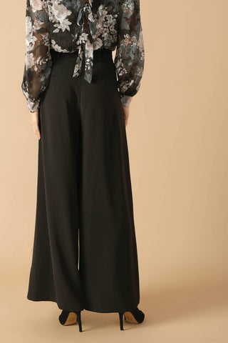 SWEET HARMONY BLACK WOVEN PANTS - Glamourous Grace
