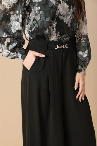 SWEET HARMONY BLACK WOVEN PANTS - Glamourous Grace