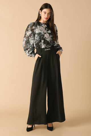 SWEET HARMONY BLACK WOVEN PANTS - Glamourous Grace