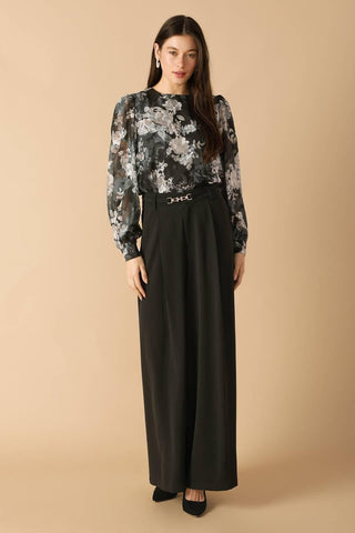 SWEET HARMONY BLACK WOVEN PANTS - Glamourous Grace