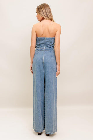 URBAN HARNESS DENIM JUMPSUIT