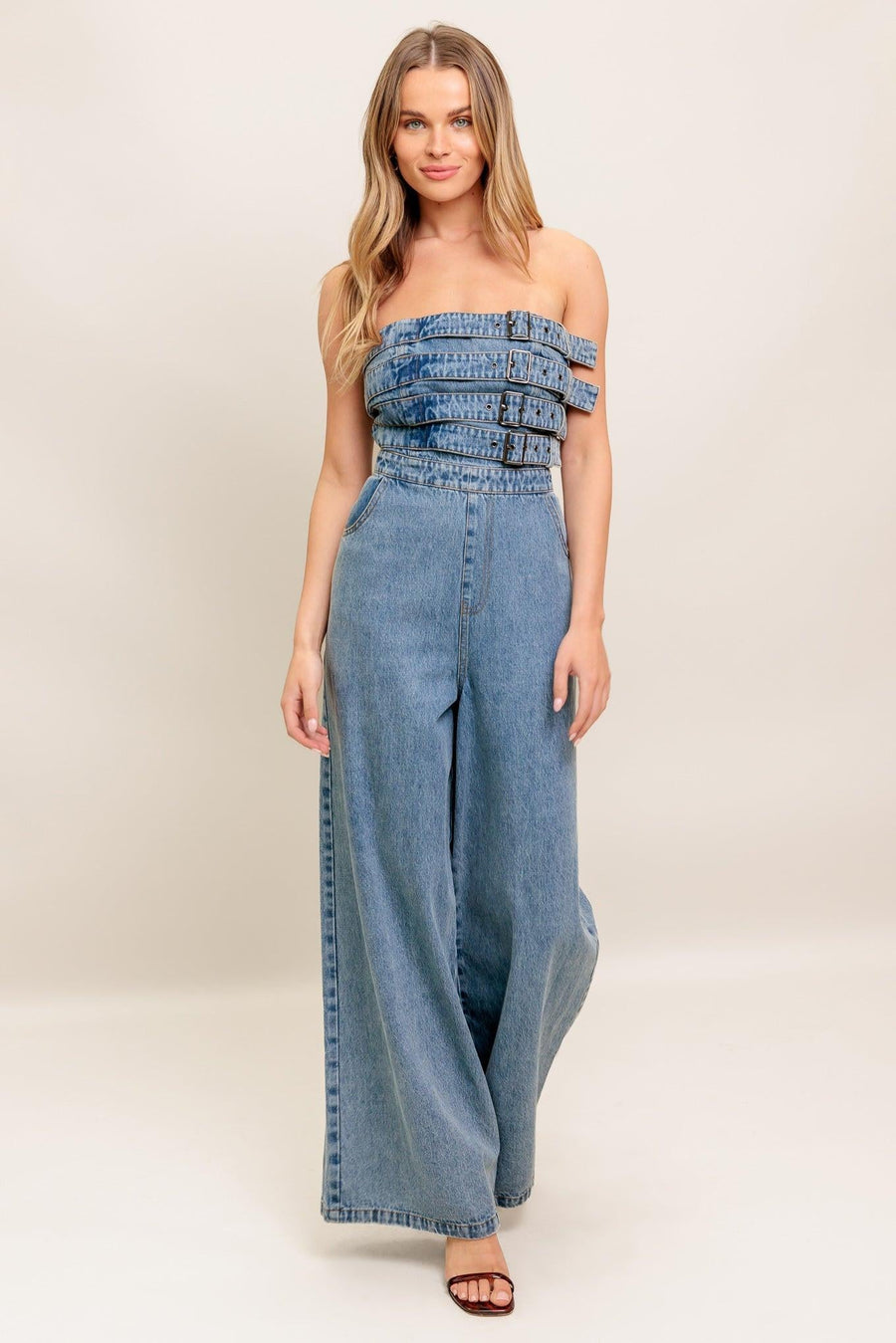 URBAN HARNESS DENIM JUMPSUIT - Glamourous Grace
