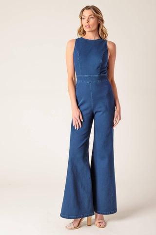 BOOK NOOK MEDIUM INDIGO DENIM JUMPSUIT - Glamourous Grace