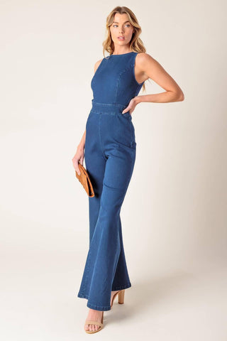 BOOK NOOK MEDIUM INDIGO DENIM JUMPSUIT - Glamourous Grace