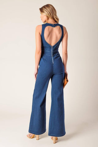 BOOK NOOK MEDIUM INDIGO DENIM JUMPSUIT - Glamourous Grace