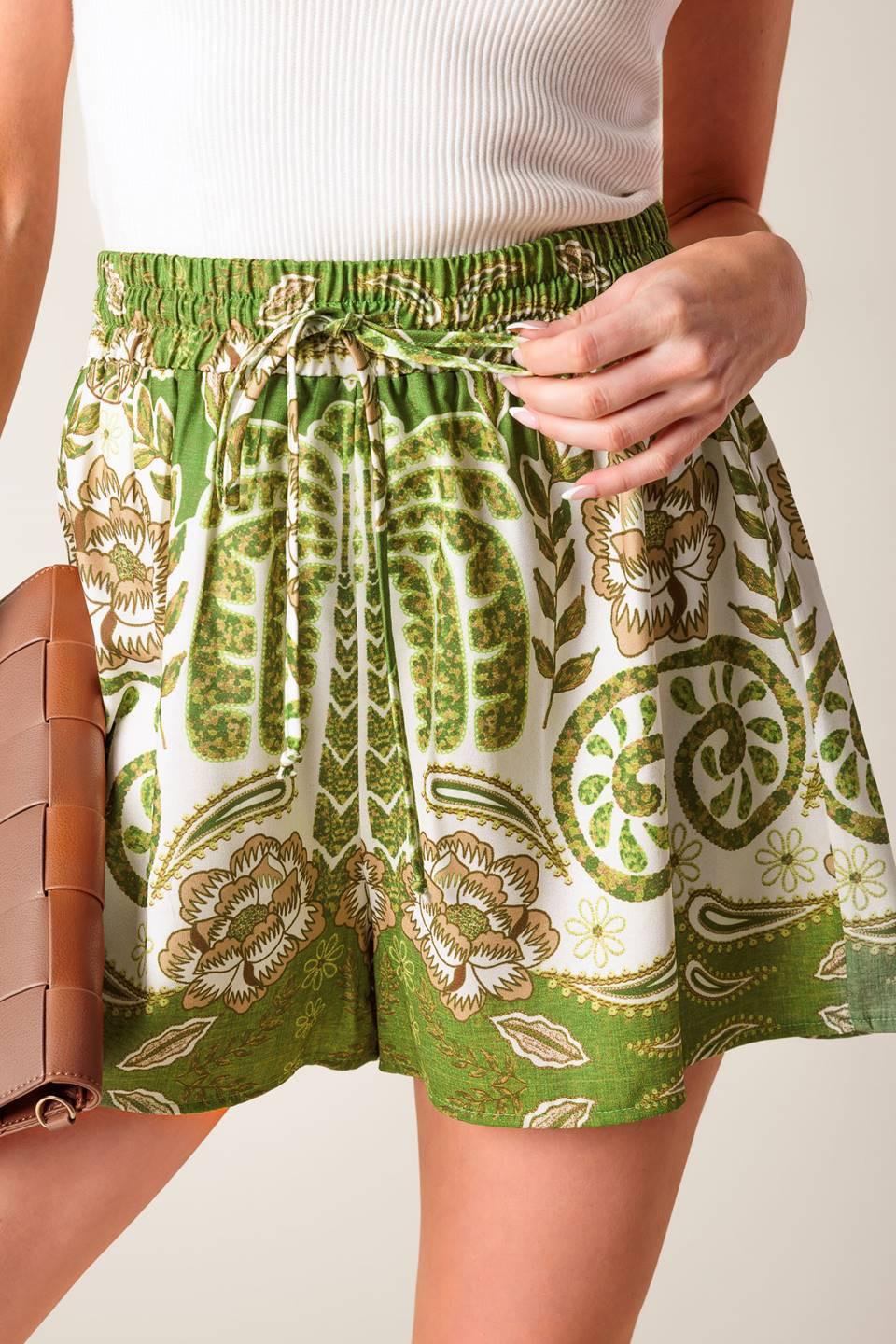 DISTANT ECHOES GREEN SHORTS - Glamourous Grace