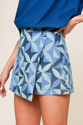 ENTICING DARLING BLUE DENIM SKORT - Glamourous Grace