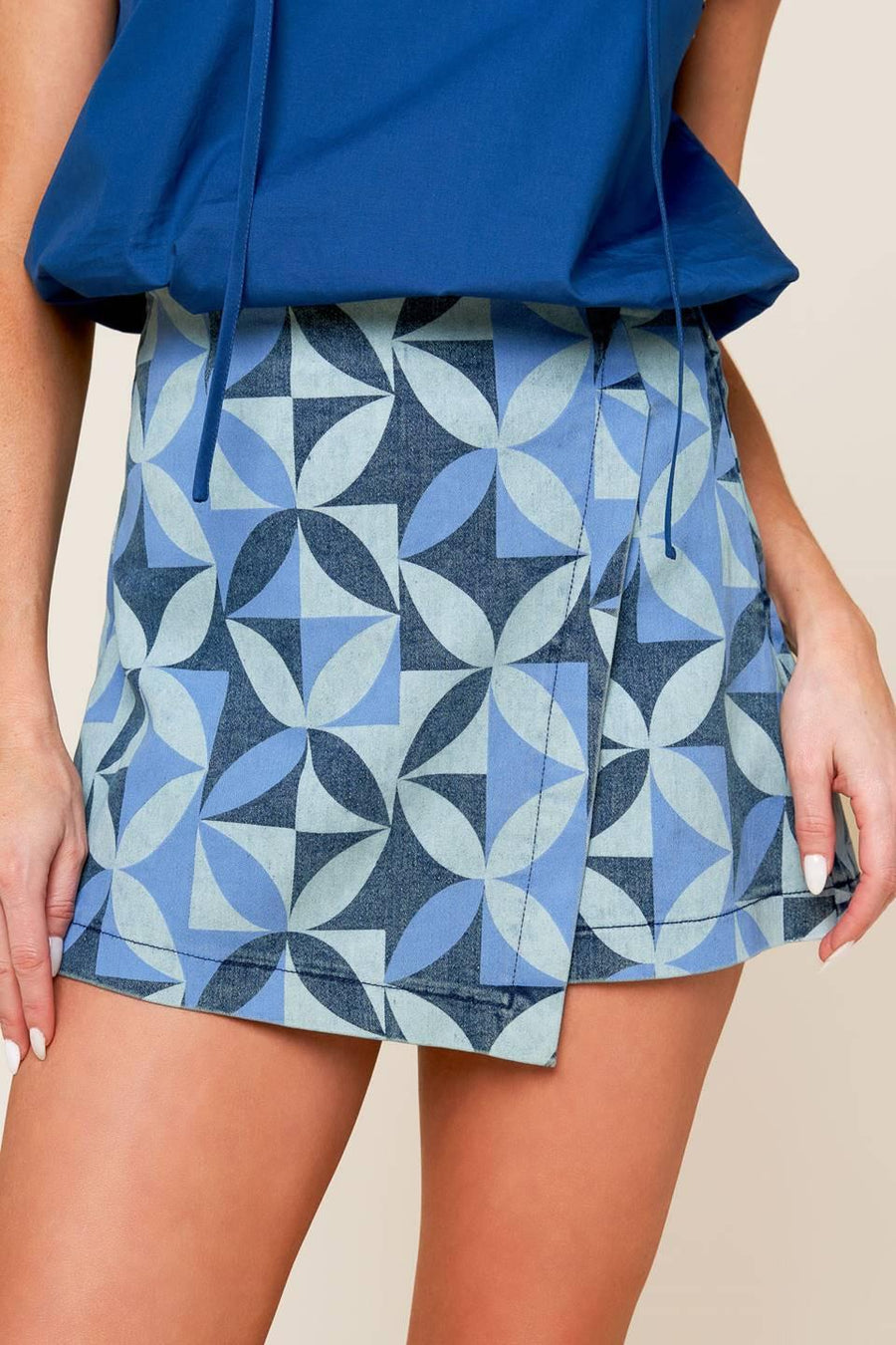 ENTICING DARLING BLUE DENIM SKORT - Glamourous Grace
