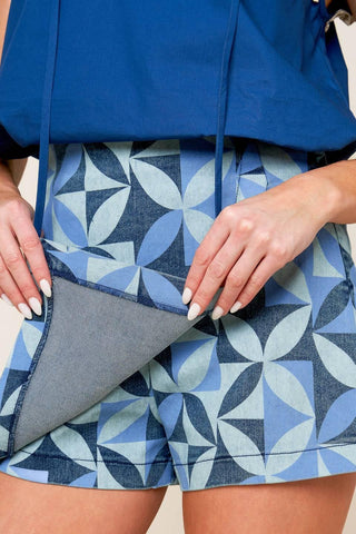 ENTICING DARLING BLUE DENIM SKORT - Glamourous Grace
